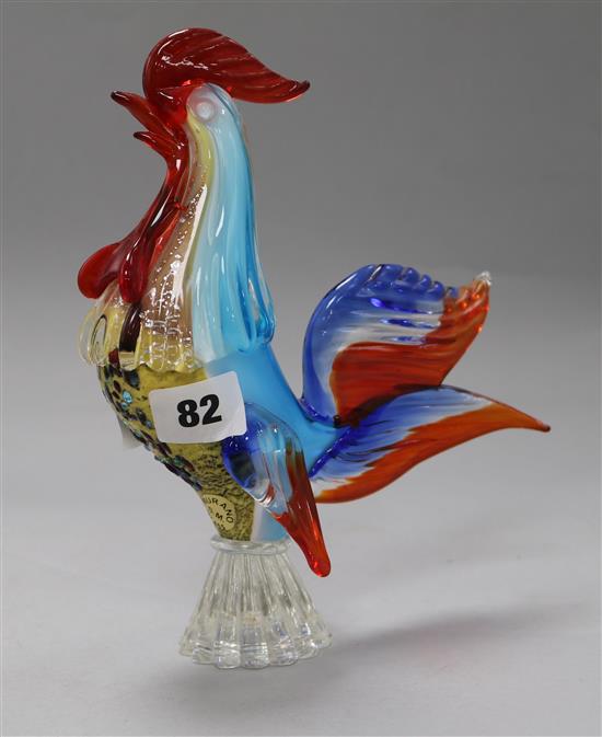 A Murano glass cockerel
